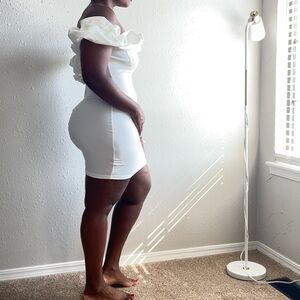 MICAS Off-Shoulder Ruffled Bodycon Dress